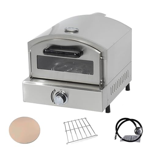 Kindevieft Gas Pizza Oven Outdoor, 12 Inch Portable Pizza Oven, Propane Outdoor Pizza Oven, Stainless Steel Pizza Oven Countertop Pizza Maker