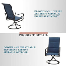 Festival Depot Patio Chairs Set of 8 Swivel Armchairs Outdoor Dining Chairs for Bistro Deck Garden (Blue), Style 2 Armchair, (B-PF20135X4-B)