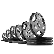 XMark Black Diamond Olympic Barbell 365 lb Set with Crowbar 7' Olympic Bar
