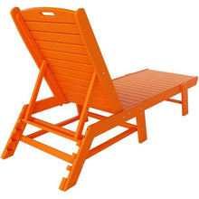 Costaelm Paradise 3-Piece Set Adjustable Adirondack Chaise Lounges with Side Table Orange