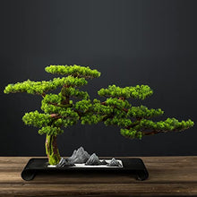YXIANG56Q Fake Plants Artificial Bonsai Pine Simulation Green Plant Bonsai Indoor Fake Plant Potted Artificial House Plants for Home Living Room Porch Display Bonsai Tree