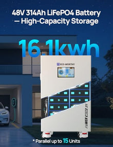 ECO-WORTHY Powermega 48V 314Ah UL1973 LiFePO4 Energy Storage System with Liber 10KP 10kW Hybrid Inverter, Active Balancing BMS, Battery Built-in Bluetooth&WiFi, Communication for Home Backup, Off-Grid