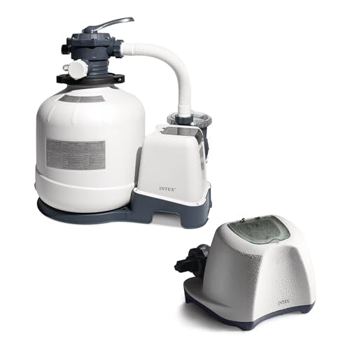 INTEX Krystal Clear 3,000 GPH Sand Filter Pump with QS1200 Saltwater System