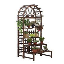 RWGOVLU Flower Stand Balcony Three-tier Potted Plant Bonsai Large Flower Stand Hanging Wood Stepped Indoor And Outdoor Courtyard Plant Stand