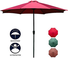 OREKPOT Patio Umbrella UV Protection Outdoor Canopy Garden Sun Shade with Crank Waterproof Sunshade for Backyard Deck and Beach Perfect for Outdoor Spaces
