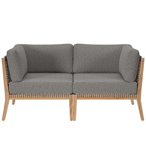 Modway Clearwater Loveseat Gray Graphite