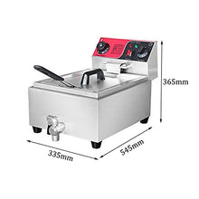 Dntum Fryer Basket, Electric Fryer 6L 2500W Single Fryer with Oil Filter, Commercial Fryer with Thermostat and Timer Function, Easy Cleaning