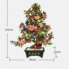 YXIANG56Q Fake Plants Artificial Bonsai Tree - Indoor Plant Decoration, Jade Carving of Peony Flowers for Home Desk Bonsai Tree