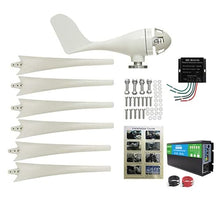 HUIZHITENGDA Low Noise 20000W Wind Generator Vertical Axis Wind Turbine 12V-220V Complete System Kit Low Start Wind Speed with MPPT Controller(White),24v