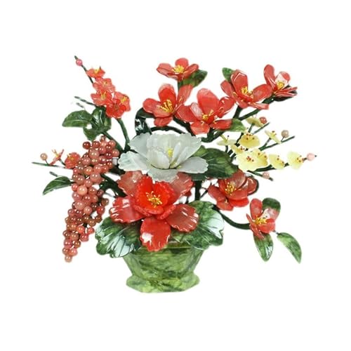 YXIANG56Q Fake Plants Fake Plants Decor,Chinese Bonsai Jade Flower Basket for Home Living Room Decoration Bonsai Tree