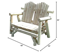 Furniture Barn USA Outdoor White Cedar Log Adirondack Loveseat Glider White Cedar