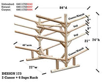 Log Kayak Rack 8-Place Canoe and SUP Storage Rack Natural