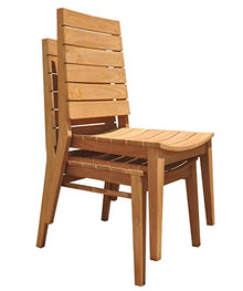 TeakStation 12 Seater Grade-A Teak Wood 13 Pc Dining Set: 122" Caranas Double Extension Rectangle Table and 12 Charleston Stacking Armless Chairs #31CL2900