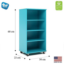 Tot Mate Mobile 60" Bookshelf with Whiteboard Back Ocean