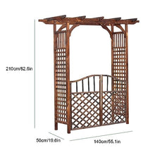 MELPHI Wooden Garden Arch with Double Gate, Arbor Garden Arch for Climbing Plants, Wooden Arch with Trellis for Outdoor Garden, Backyard (Size : 140cm)