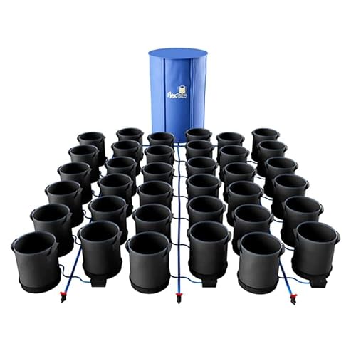 AutoPot 36 Pot XXL System with 13 Gallon Pots and 105 Gallon FlexiTank - Self-Watering, Gravity-Fed Hydroponic Indoor System (36Pot - 13 Gallon - 105 Gallon FlexiTank) Black