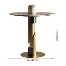 CHmrfvqtus Couch Side Table Slate Round Light Luxury Negotiation Table Small Meeting Office Leisure Decoration Coffee(80 * 75cm)
