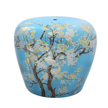 LINKIO Garden Stool Ceramic Drum Stool Short Stool Chinese Stool Pottery Ceramic Stool Living Room Shoe Changing Stool Porcelain Stool Porcelain Pier Sitting Pier Ottomans(A)