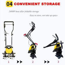 JKSVTF Rotavator Garden Gear Electric Garden Tiller,Cultivator Rotavator,6 Blades,Tillage Depth 22cm,Plow Width 45cm for Garden Vegetable Plots.
