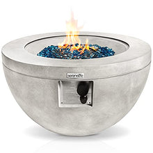 Jovial SereneLifeHome Propane Fire Pit Table-CSA/ETL Certified Safe 40,000 Pulse Ignition Round Propane Gas Fire Table-Adjustable Flame,Thermocouple-PVC Cover,Lava Rock-SLFPBAL,Copper(SLFPBAL.5)