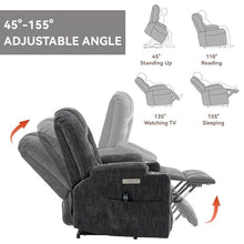 Power Lift Recliner Chair for Elderly with Massage & Heat, Chenille, Grey