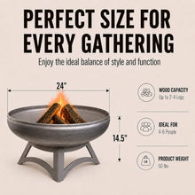 Ohio Flame Liberty 24” Wood Burning Fire Pit Carbon Steel with Hollow Base