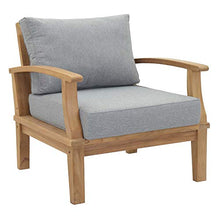Ergode Marina Teak Wood Outdoor Patio Furniture Sofa Sectional Set | Luxury, Durable, All-Weather Cushions | Modern Design | Includes Sofa & Armchairs