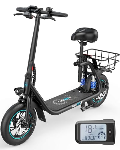 Gyroor C1 PRO 450W Electric Scooter with Dual Shock Absorbers Black Gray