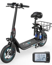 Gyroor C1 PRO 450W Electric Scooter with Dual Shock Absorbers Black Gray