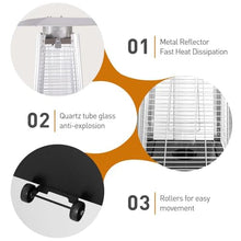Patio Heater 48,000 BTU Outdoor Heaters for Patio Propane with Detachable Wheels, Protective Cover, Outdoor Terrace Garden Poolsid Commercial Residential