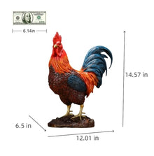 FENGSHUI-CAISHEN Large Colorful Pure Copper Rooster Statue
