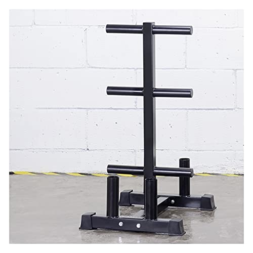 VEITEOX FTY Weight Plate Tree Rack with Barbell Bar Holder, Vertical Olympic Bumper Plates and Bar Storage Stand (Color: No Wheels)