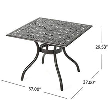 Christopher Knight Home Phoenix Cast Aluminum Square Table, Hammered Bronze