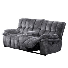 Benzara Manual Recliner Loveseat, Pillow Tufted Dark Gray, 81 Inch