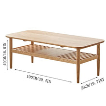 HASMI Living Room Table Two-Tier Coffee Table, Wood Coffee Table with Storage 40" Coffee Table, Wood Living Room Table with Shelves, Wood Outdoor Side Table (Color : B)