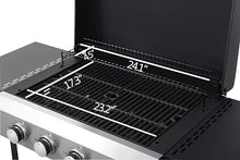 Propane Gas Grill,4-Burner BBQ Grill,with Enamel Grids/Foldable Side Table Hanging Basket,for Picnic, Backyard Party