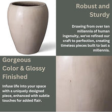 Emissary 25in Distressed White Stoneware Round Planter