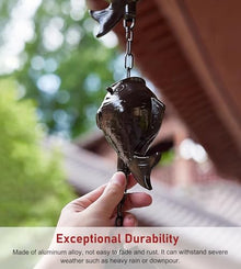 WhamtL Rust Proof Rain Chain Alternative Downspout, Fish/Flower Cups Spiral Rainwater Chimes Chain, Front Door Shed Balcony Rain Gutter Chains(Style2,4.5m (14.8ft))