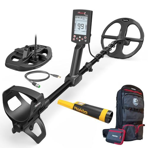 Nokta The Legend 2 Simultaneous Multi Frequency Metal Detector, Waterproof Detector for Adults with Wireless Headphones and 2 Search Coils, DETECTOBAG Backpack & ACCUPOINT