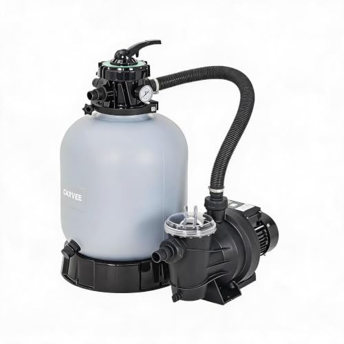 Above Ground Pool Sand Filter Pump 12-16in 1/3-1HP 2642-3962GPH 7-Way