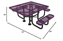 COATEDOUTDOORFURNITURE 46In Square Picnic Table, Expanded, Purple, ADA