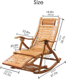 QUANGJN Leisure Rocking Chair and Footstool Set, Wood Recliner Folding Chair with Footrest Comfy Rocking Armchair with Upholstered Comfy Glider Rocker Chair for Balcony Pa,Light Gray-One Size