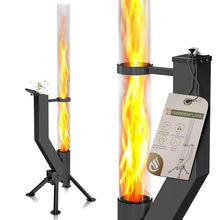 GARDENFLARE Premium 58in Wood Pellet Patio Heater, Fire Tube, Black