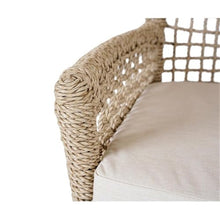 Pemberly Row Outdoor Bar Stool, 31" Seat Height, Olefin & Aluminum, Natural Brown Finish, Chic Woven Design, Fade-Resistant, Ideal for Patio, Deck, or Outdoor Spaces