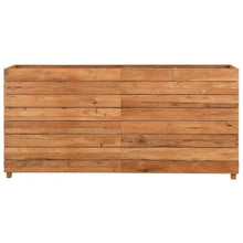 Heofavd Wooden Raised Bed 59.1"x15.7"x28.3" Recycled Teak Wood Garden Planter with Adjustable Steel Rack Large Flower Box for Living Room Balcony Patio and Backyard