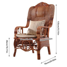 GZQHOI Accent Chair Vintage Rattan Lounge Chair, Rattan Chair,Outdoor Rattan Chairs,Rattan Patio Armchair for Bedroom, Reading, Lounge, Balcony