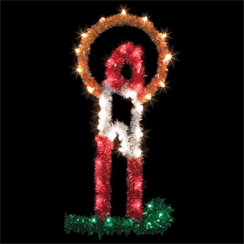 Vickerman 4' Metallic Candle Halo Commercial Pole Decoration with 40 LED Lights.