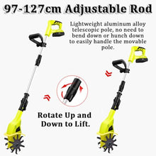 Electric Garden Tiller, Cultivator Rototiller with 2/4 Blades, 10.5/25cm Working Width, 25/22cm Depth, 3×4000 mAh Battery for Gardens, Vegetable Patches (A)