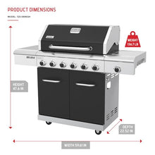 Nexgrill Deluxe 6-Burner Natural Gas Grill, Side Burner and Griddle Insert