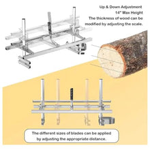 Portable Chain Saw Accessories, Chain Saw Bar for 14" to 36", Planking Milling Wood Chainsaw Tools Chainsaw Milling Rail Ladder Guide Tool for Builders and Woodworkers Chainsaw Mill Kit